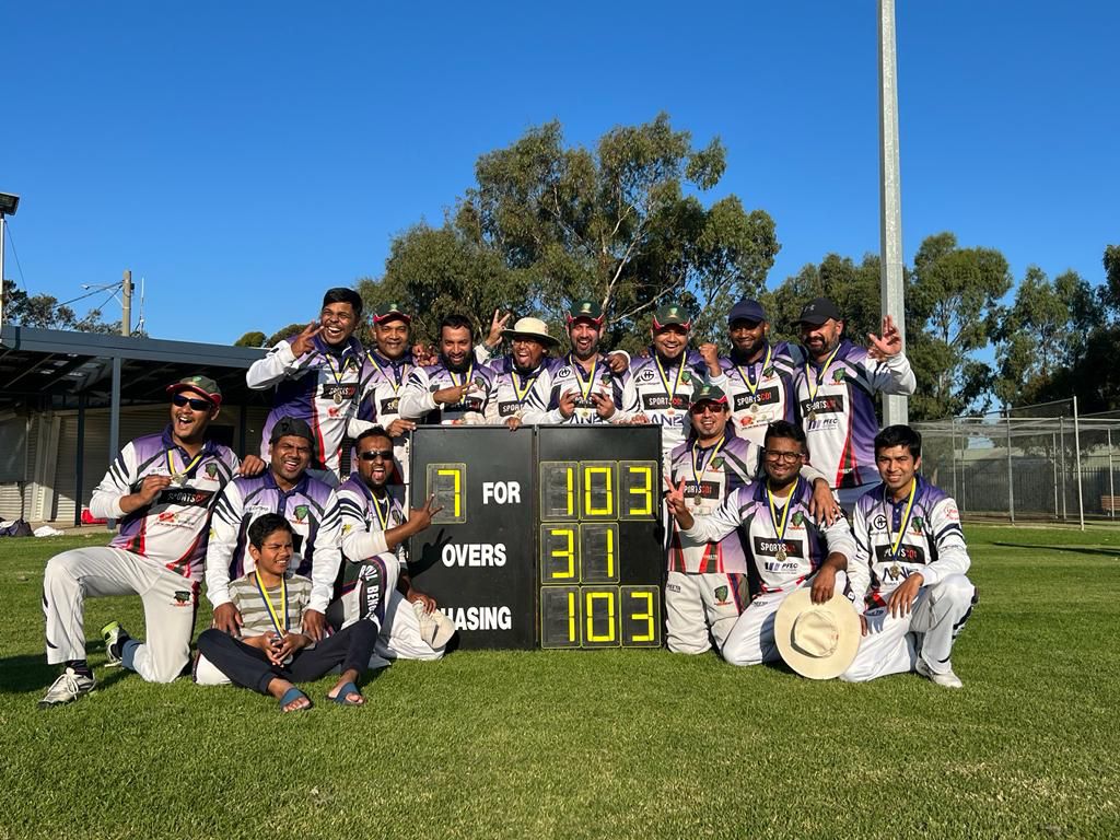 Cricket match action